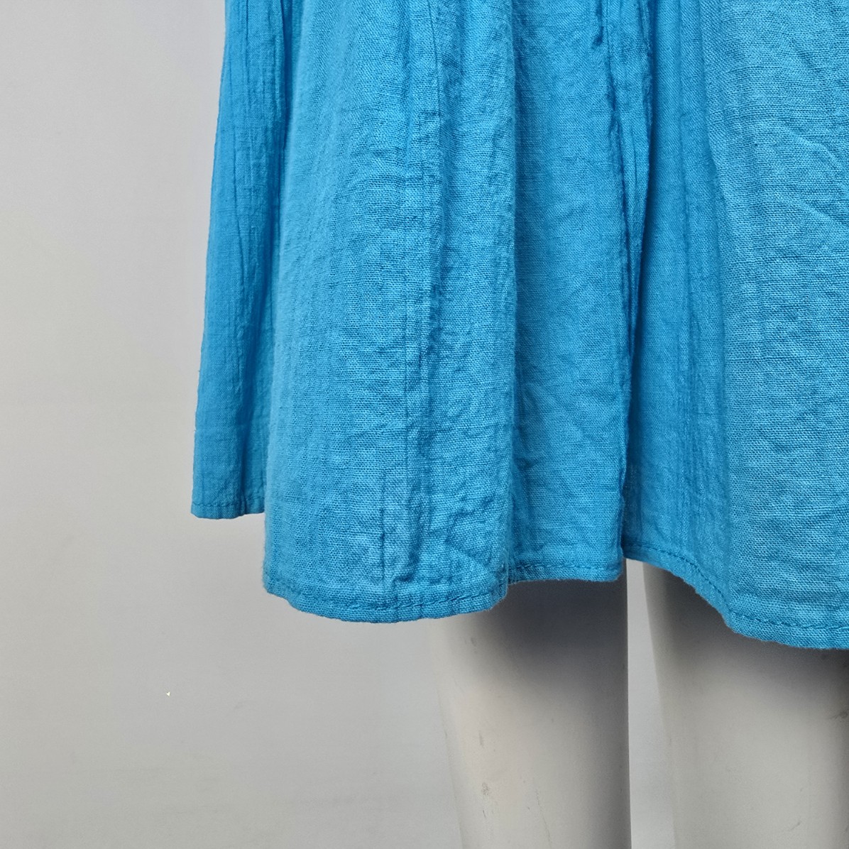 Vintage Blue Lace Detail Flare Sleeve Midi Dress Size L/XL