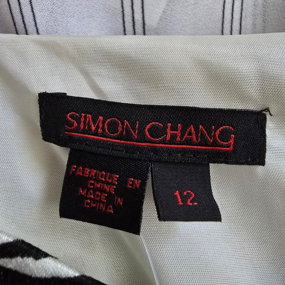 Simaon Chang Black Animal Print Maxi Dress Size 12