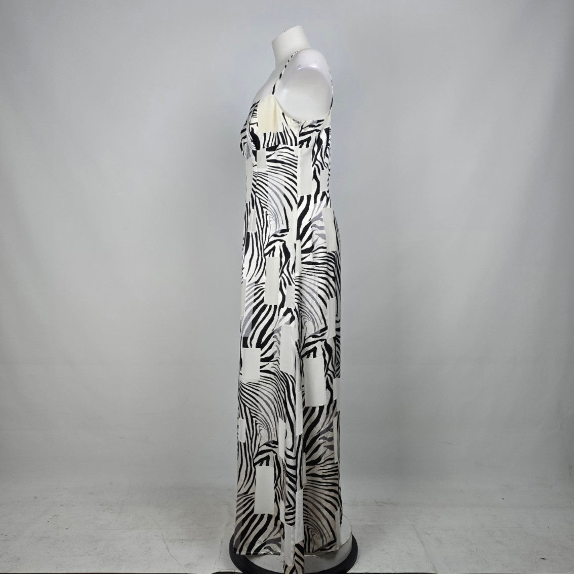 Simaon Chang Black Animal Print Maxi Dress Size 12