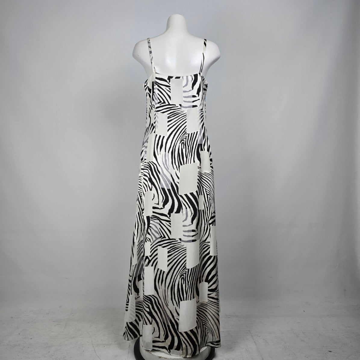 Simaon Chang Black Animal Print Maxi Dress Size 12