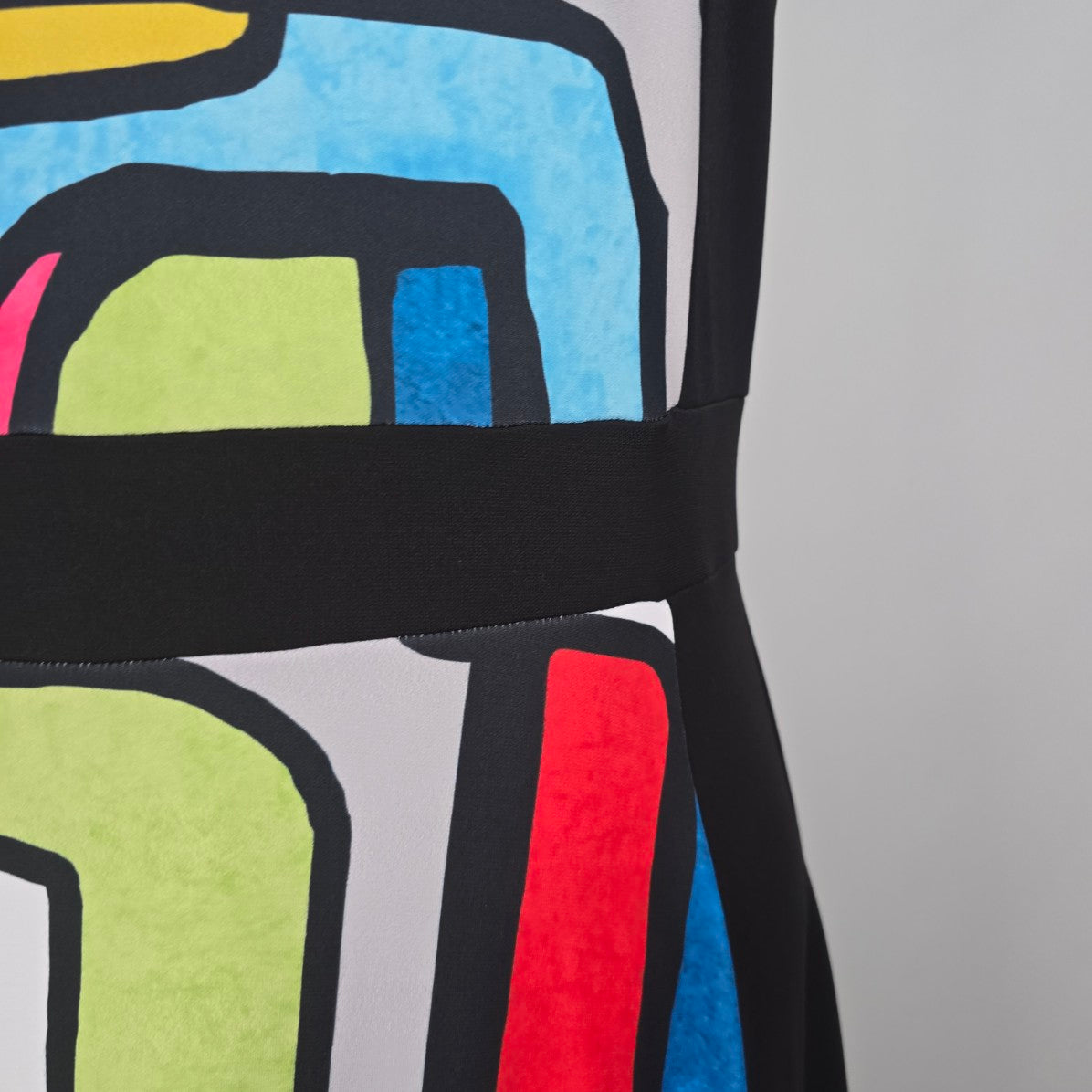 Art by Dolcezza Vibrant Colorful Abstract Print Midi Dress Size M