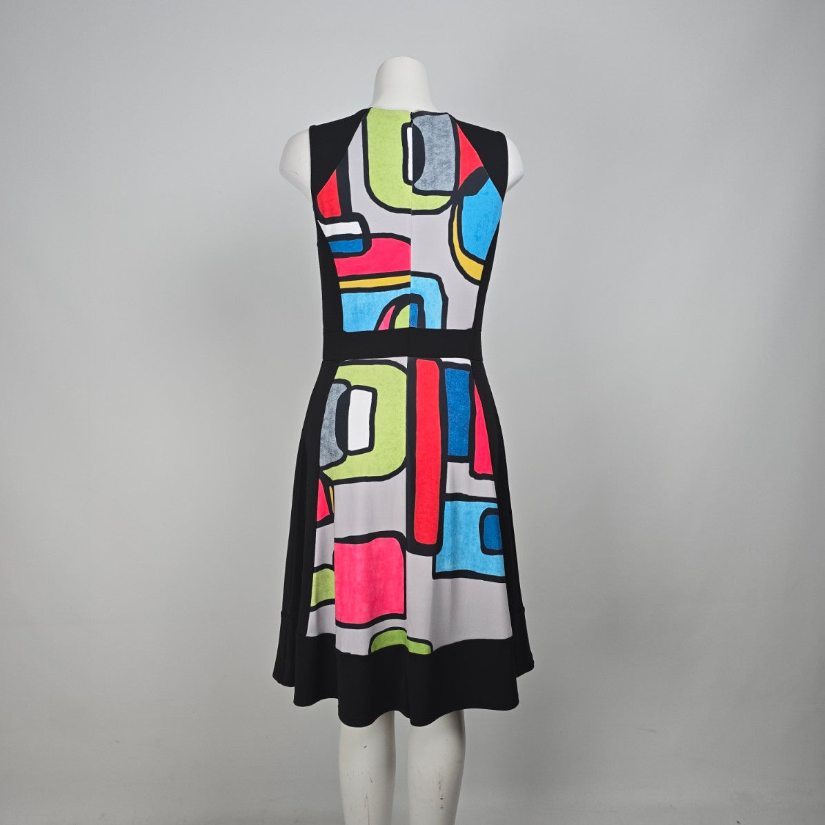 Art by Dolcezza Vibrant Colorful Abstract Print Midi Dress Size M