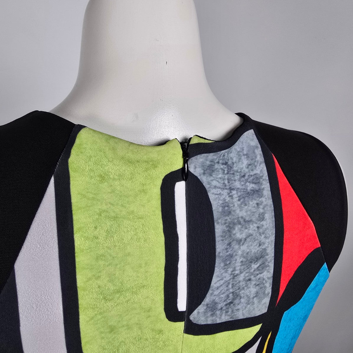 Art by Dolcezza Vibrant Colorful Abstract Print Midi Dress Size M