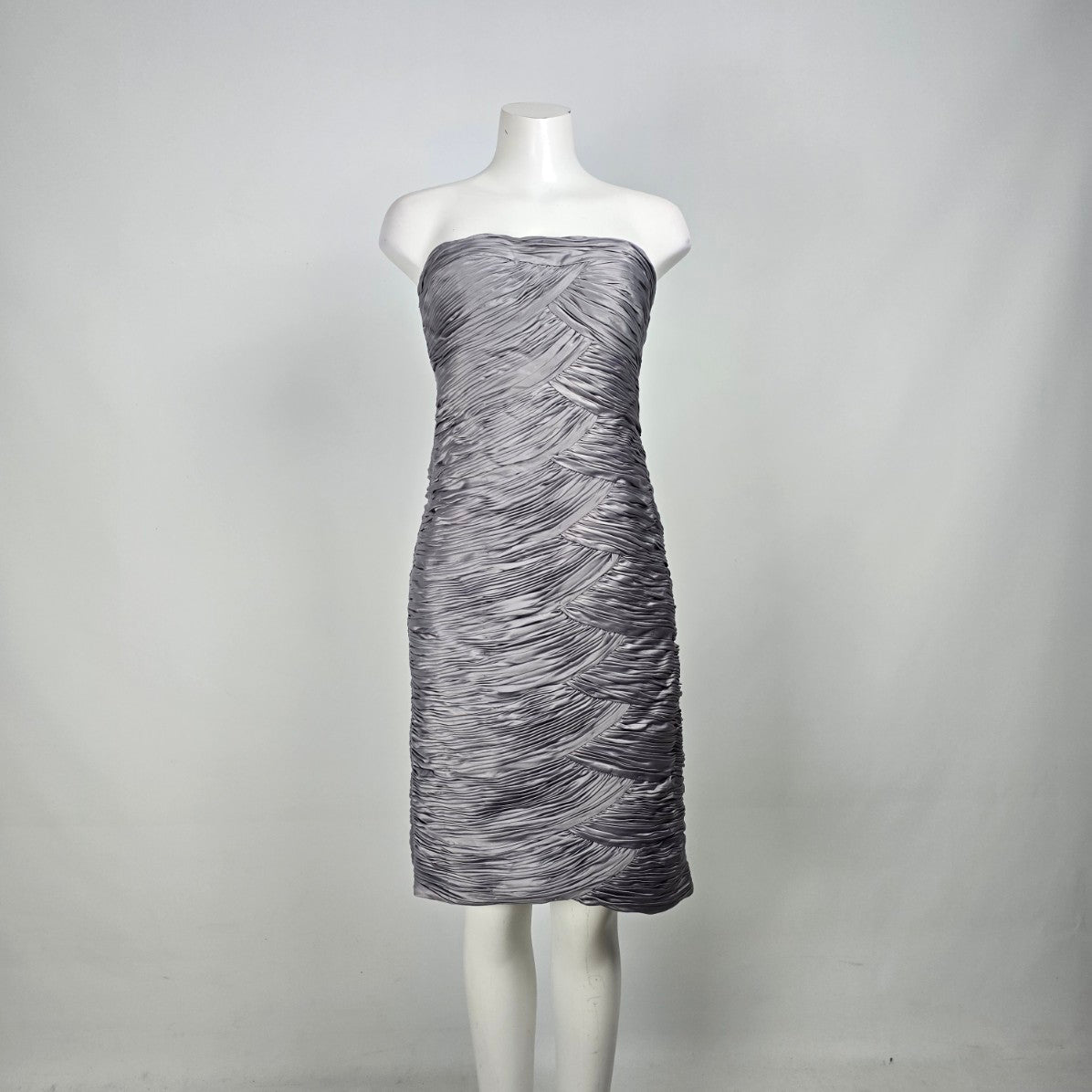 YoYo Silver Silky Ruched Mini Party Dress Size 12