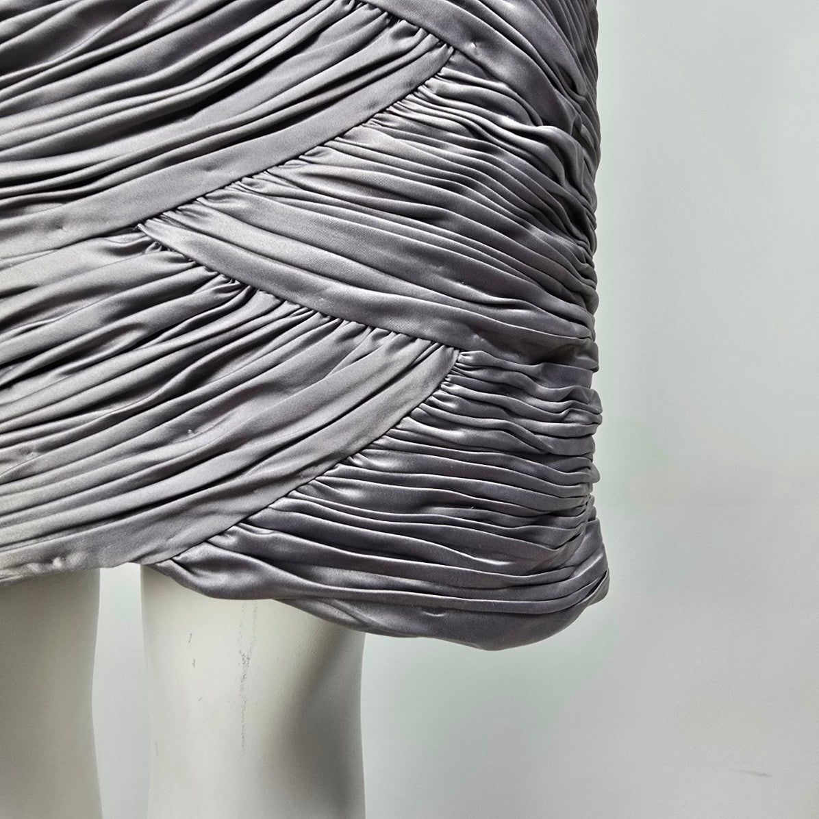 YoYo Silver Silky Ruched Mini Party Dress Size 12