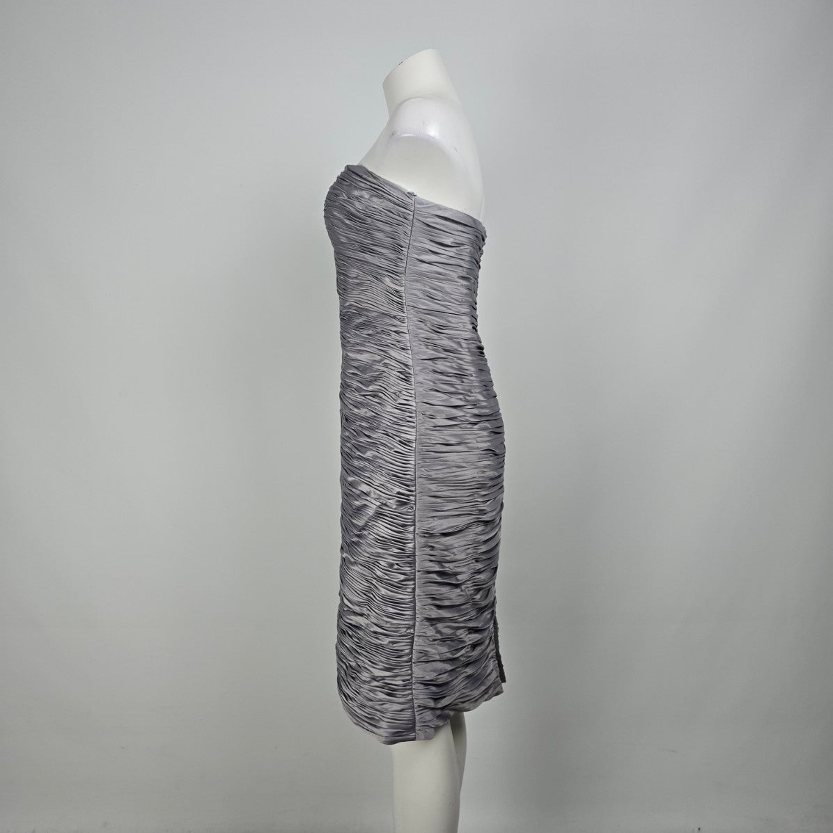 YoYo Silver Silky Ruched Mini Party Dress Size 12