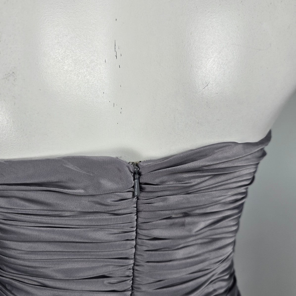 YoYo Silver Silky Ruched Mini Party Dress Size 12