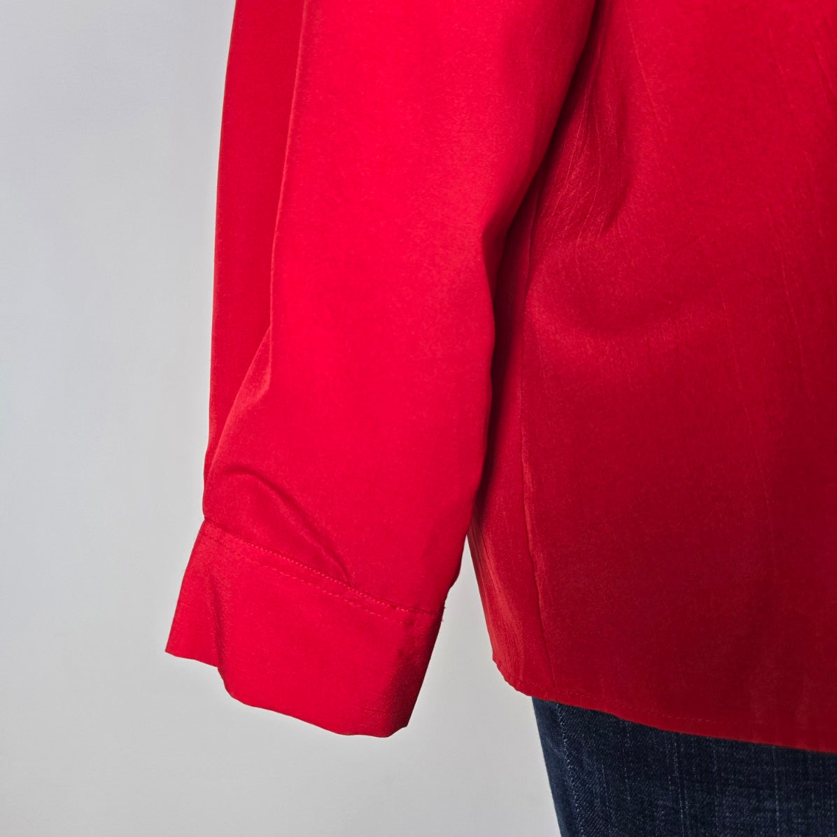 Vintage Match Makers Red Collared Button Up Blouse Size XL