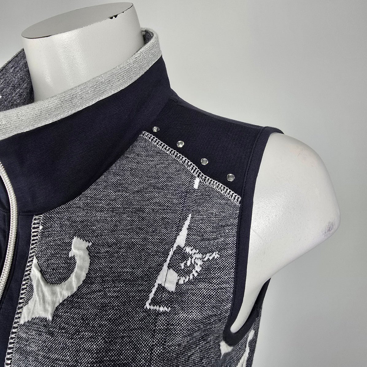 Art by Dolcezza Blue Nautical Zip Us Vest Size S