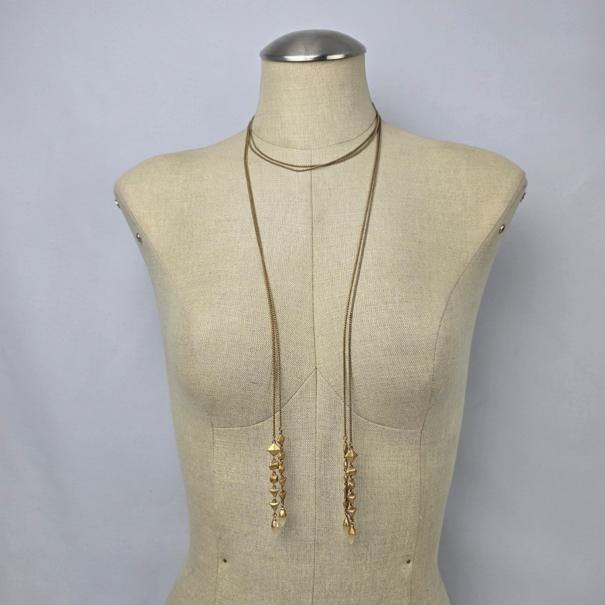 Stella & Dot Gold Tone Adjustable Lariat Necklace