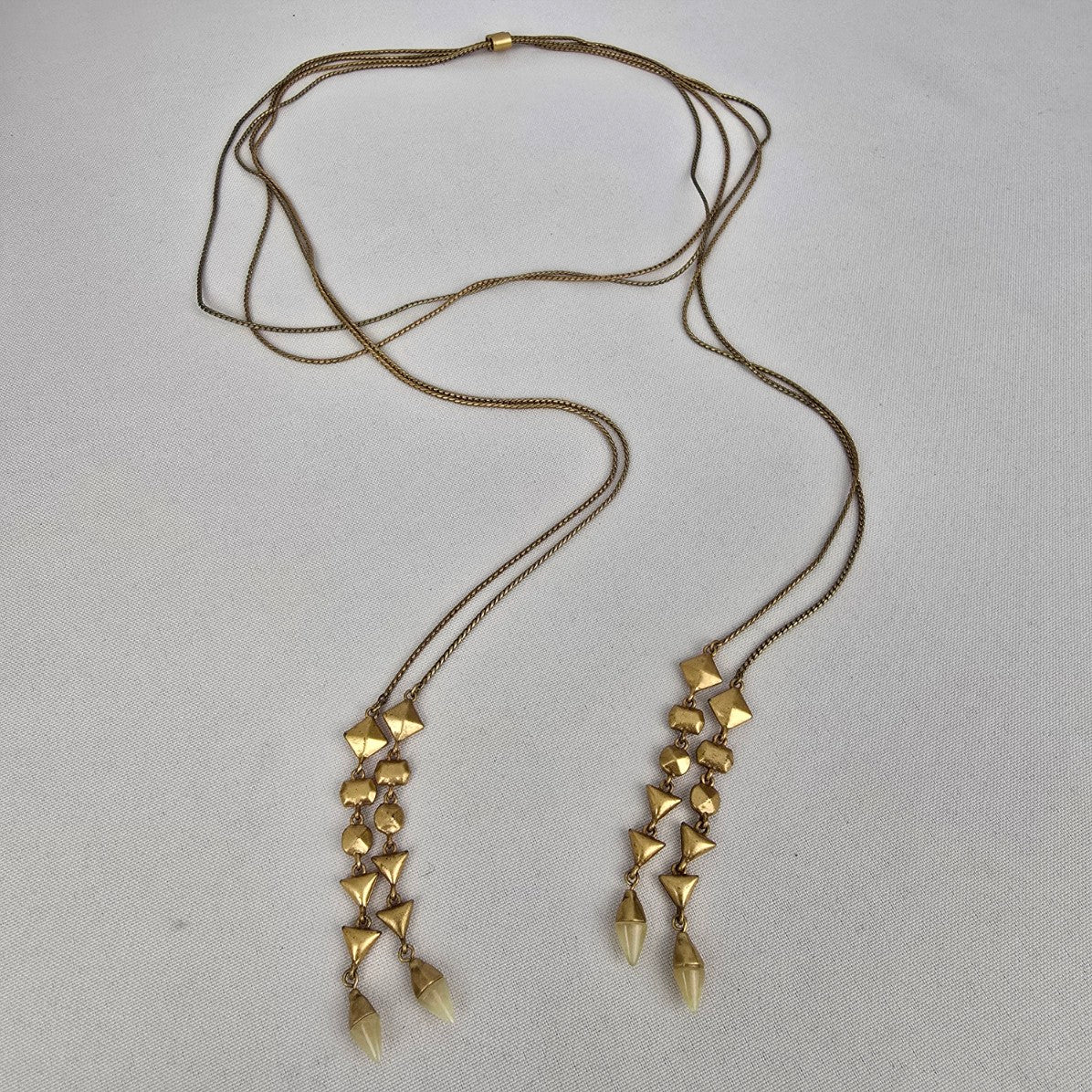 Stella & Dot Gold Tone Adjustable Lariat Necklace