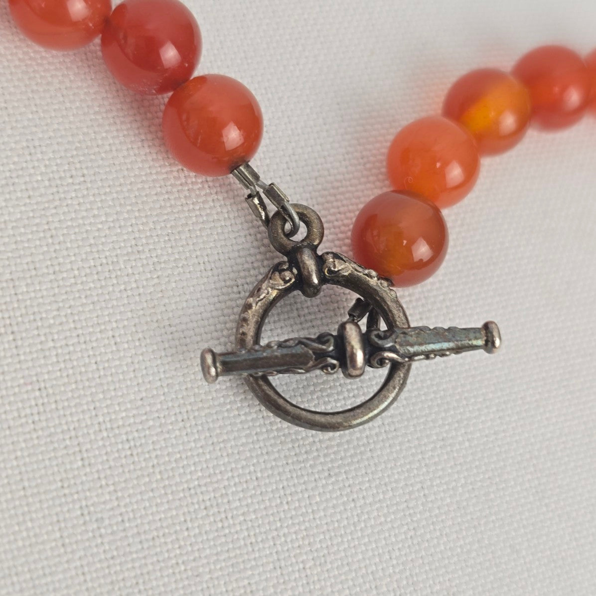 Vintage Carnelian & Turquoise Natural Stone Beaded Pendant Necklace