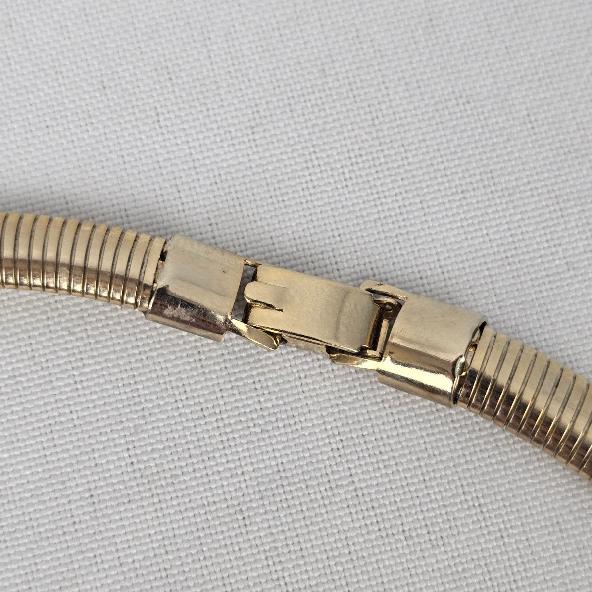 Vintage Gold & Cream Enamel Collar Necklace