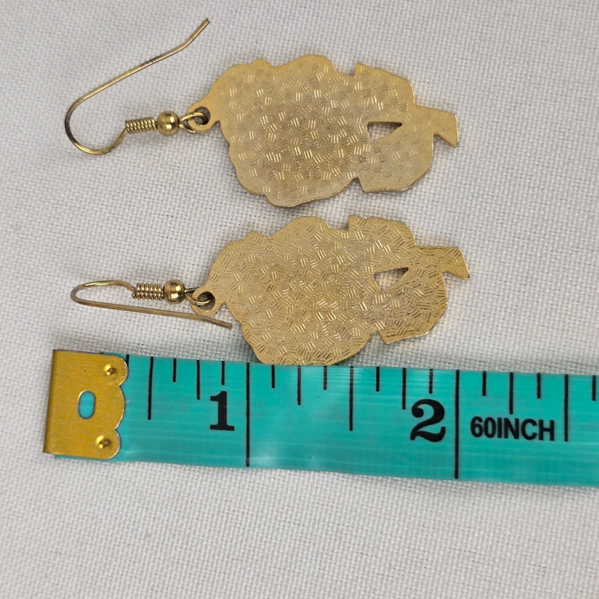Vintage Blue Flower Enamel Drop Earrings