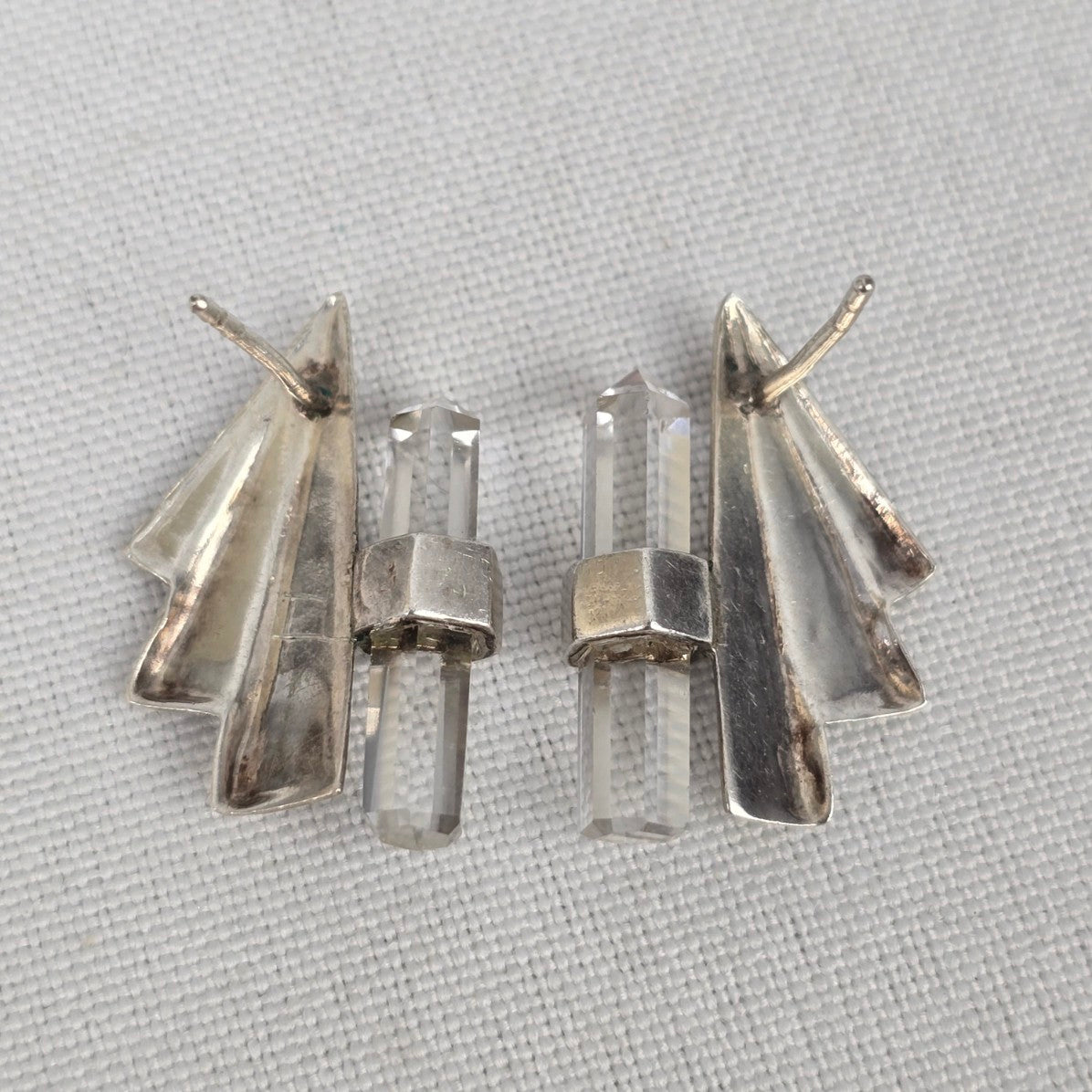 Silver & Quartz Stud Earrings