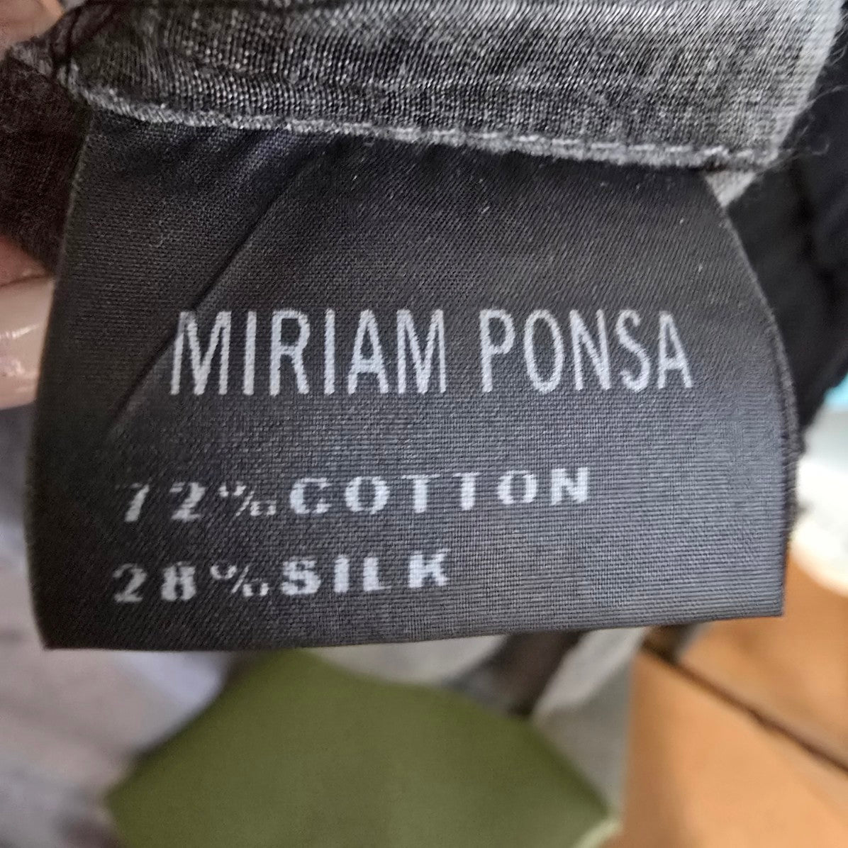Miriam Ponsa Grey Cotton & Silk Short Sleeve Tunic Top Size 8