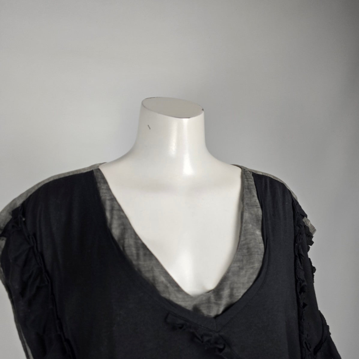 Miriam Ponsa Grey Cotton & Silk Short Sleeve Tunic Top Size 8