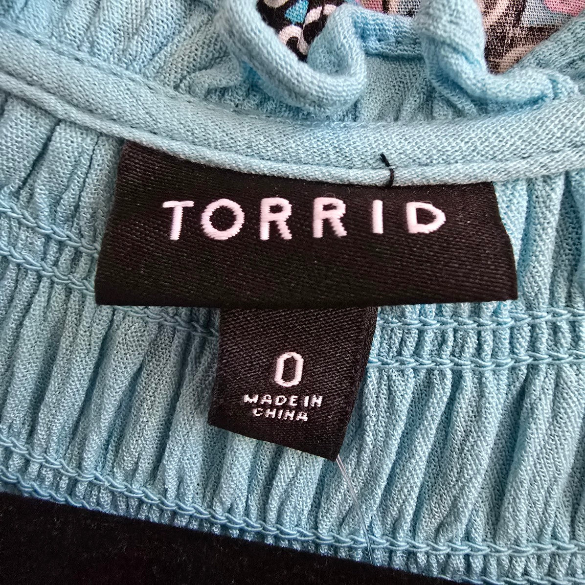 Torrid Blue Neck Tie Blouse Size L