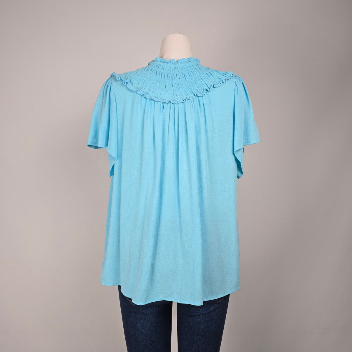 Torrid Blue Neck Tie Blouse Size L