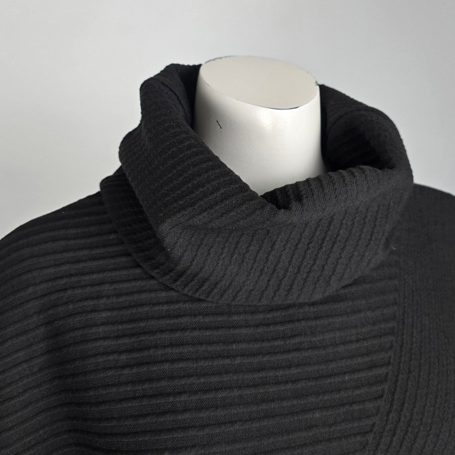 Papillon Black High Neck Poncho Top Size M