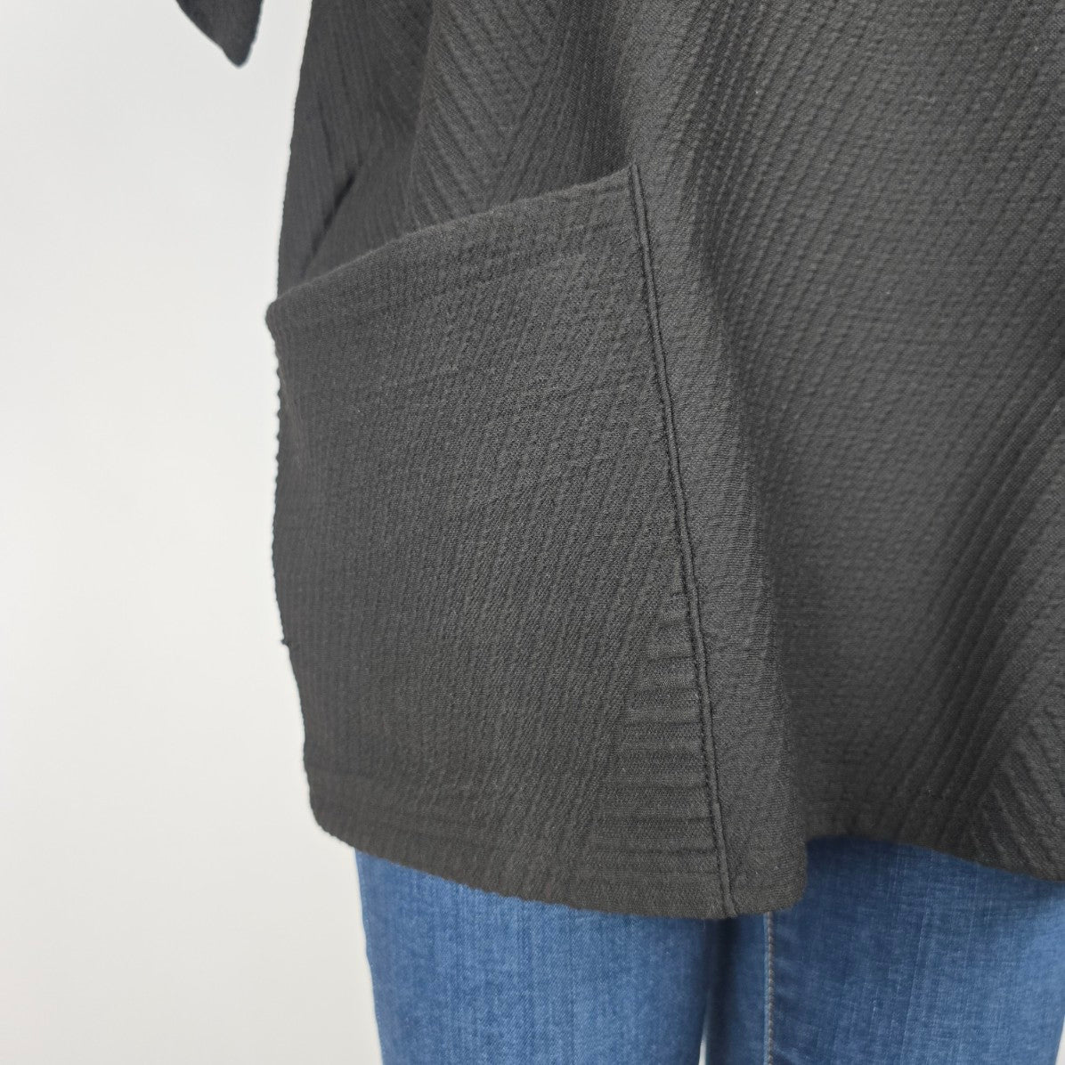 Papillon Black High Neck Poncho Top Size M