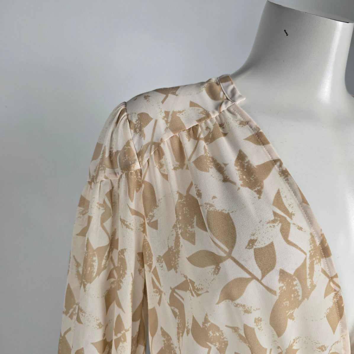 Cabi Brown Floral Sheer Blouse Size S