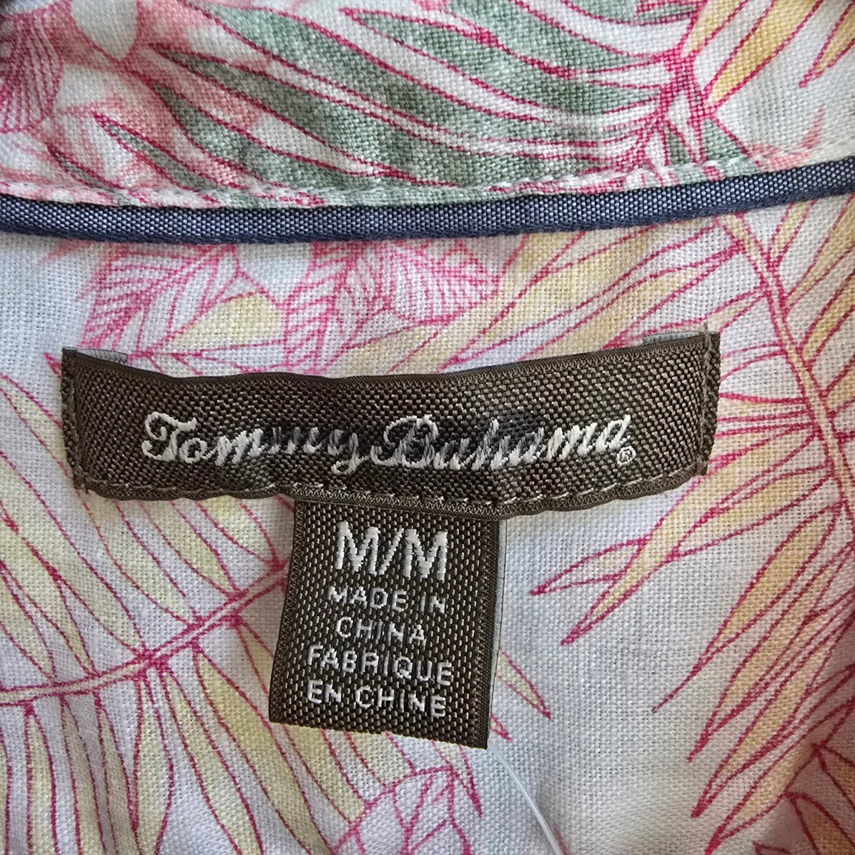 Tommy Bahama Pink Floral Button Up Blouse size M