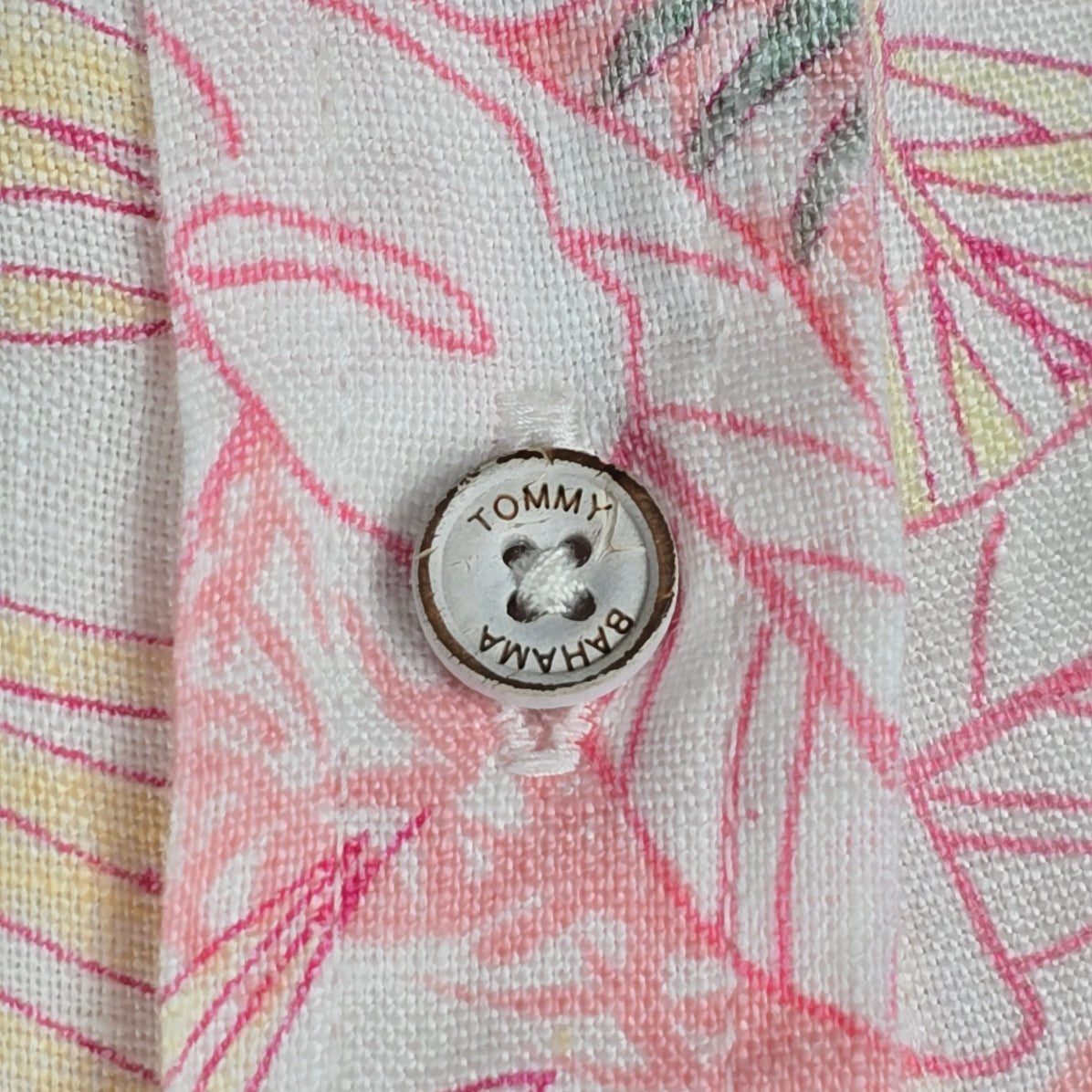 Tommy Bahama Pink Floral Button Up Blouse size M