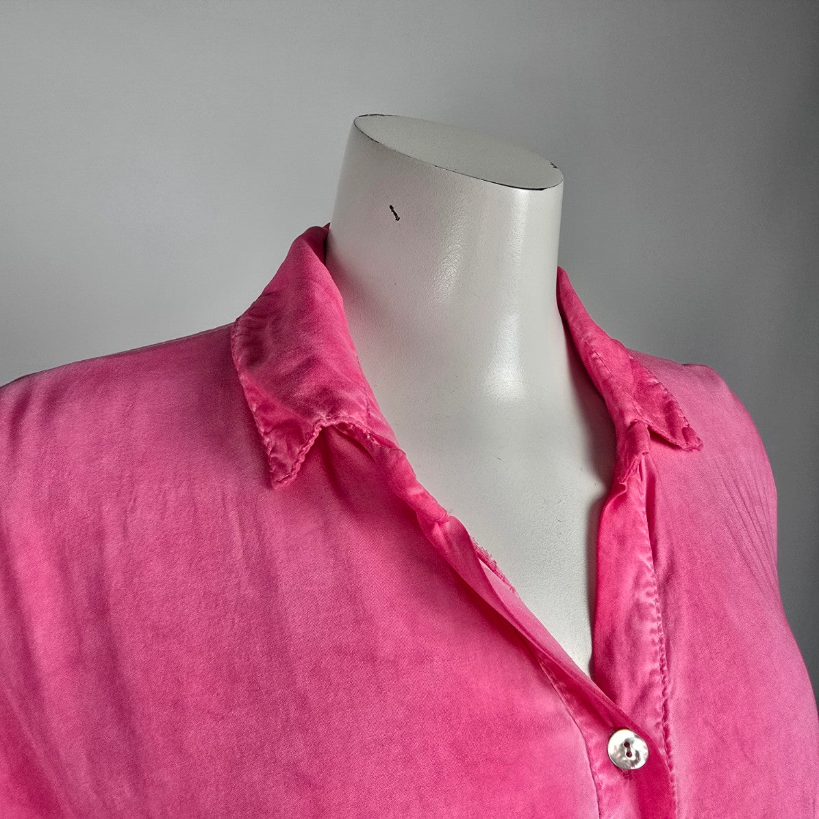 Meo Meli Pink Cotton Button Up Blouse Top Size XL