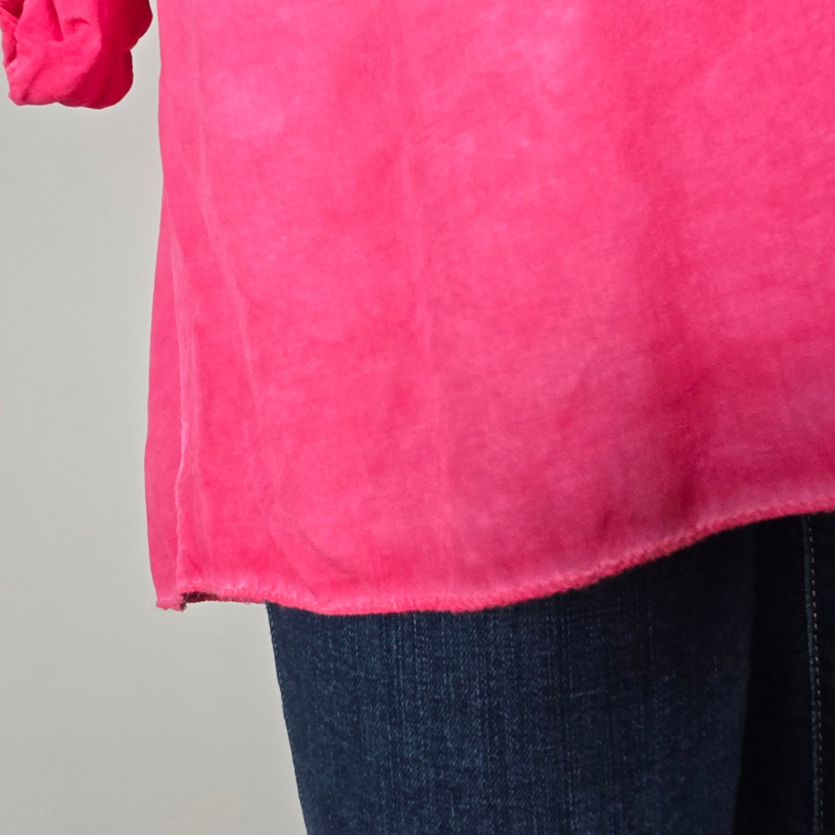 Meo Meli Pink Cotton Button Up Blouse Top Size XL