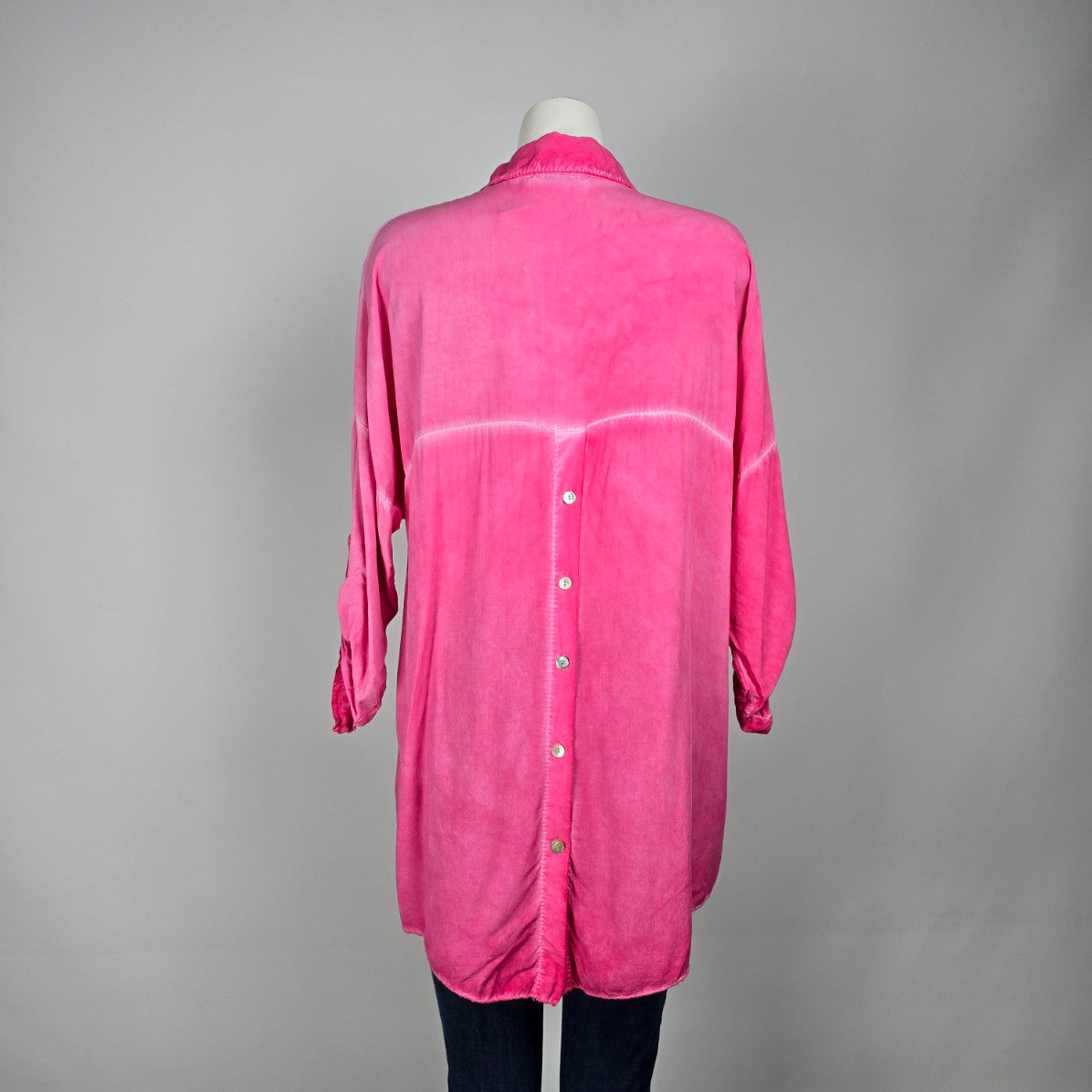 Meo Meli Pink Cotton Button Up Blouse Top Size XL