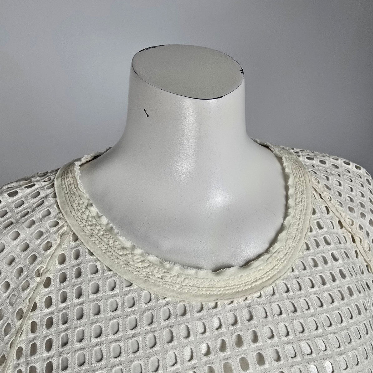 Maison Scotch Miami Deco Cream Eyelet Detail Blouse Size M