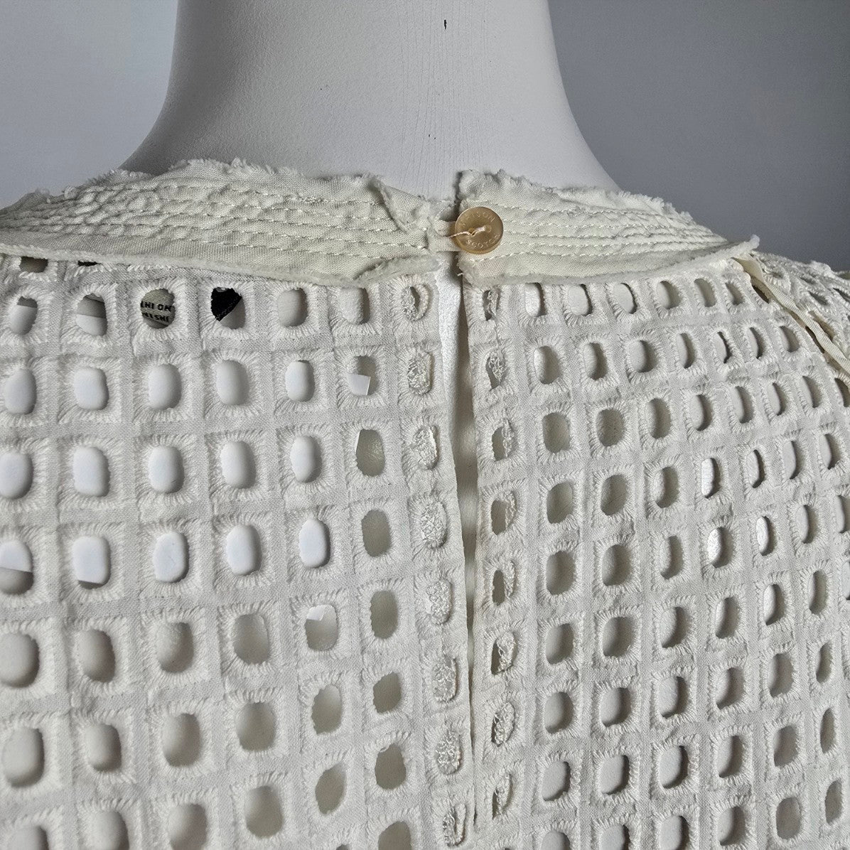 Maison Scotch Miami Deco Cream Eyelet Detail Blouse Size M