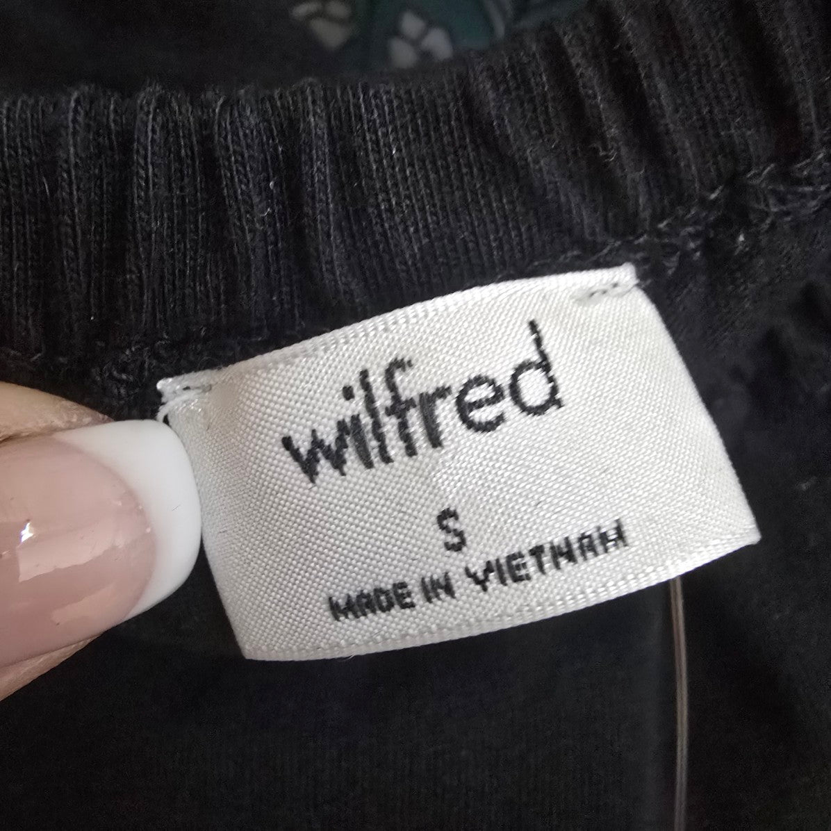 Wilfred Black Cotton Cropped Top Size S