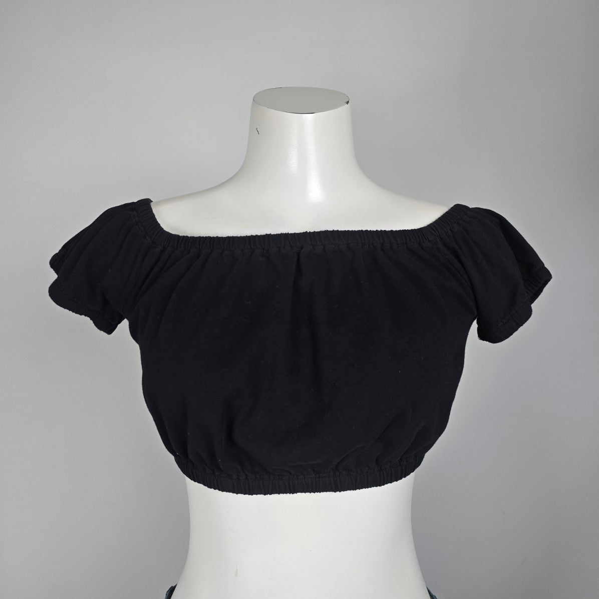 Wilfred Black Cotton Cropped Top Size S