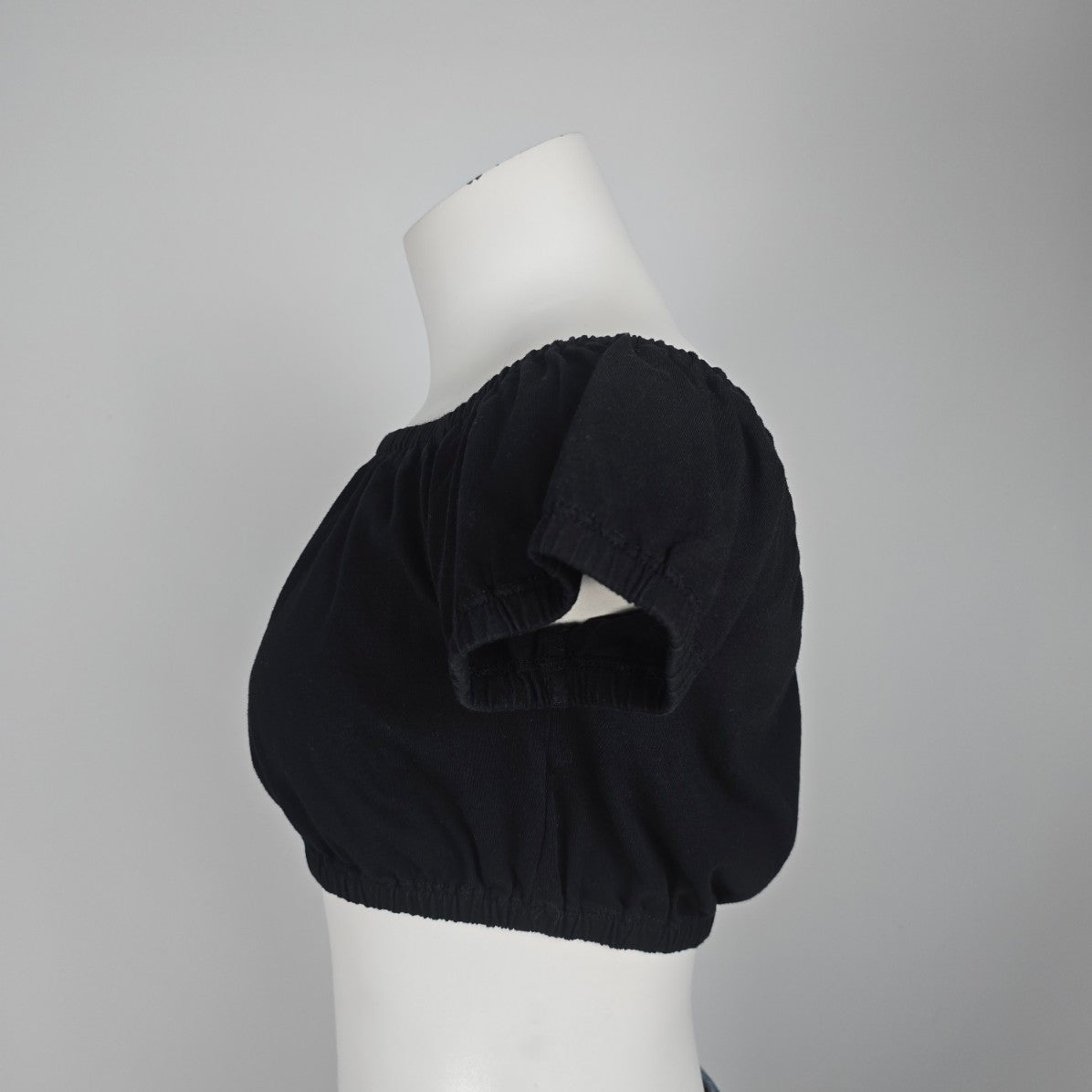 Wilfred Black Cotton Cropped Top Size S