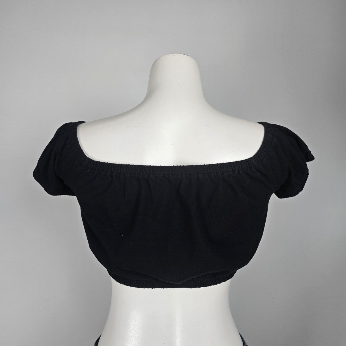 Wilfred Black Cotton Cropped Top Size S