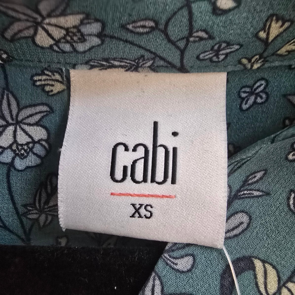 Cabi Blue Floral Sheer Collared High Low Blouse Top Size XS