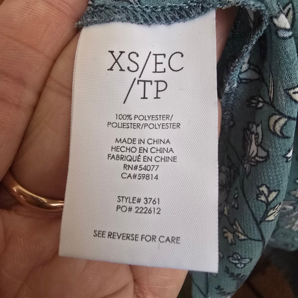 Cabi Blue Floral Sheer Collared High Low Blouse Top Size XS