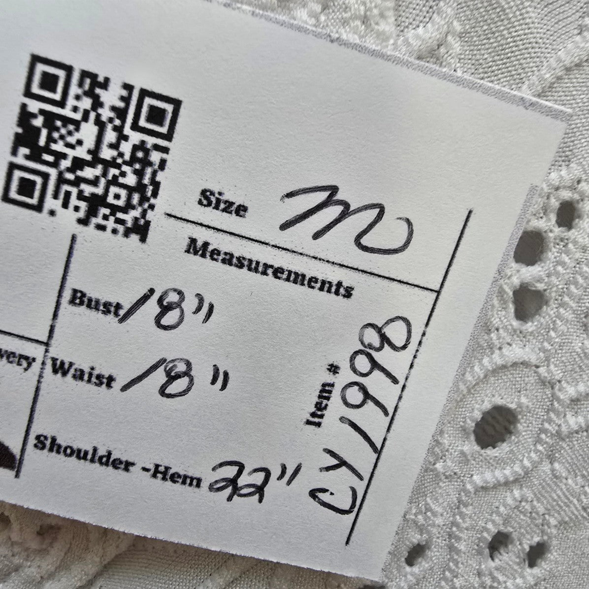 Nanette Lepore White Eyelet Peplum Top Size M