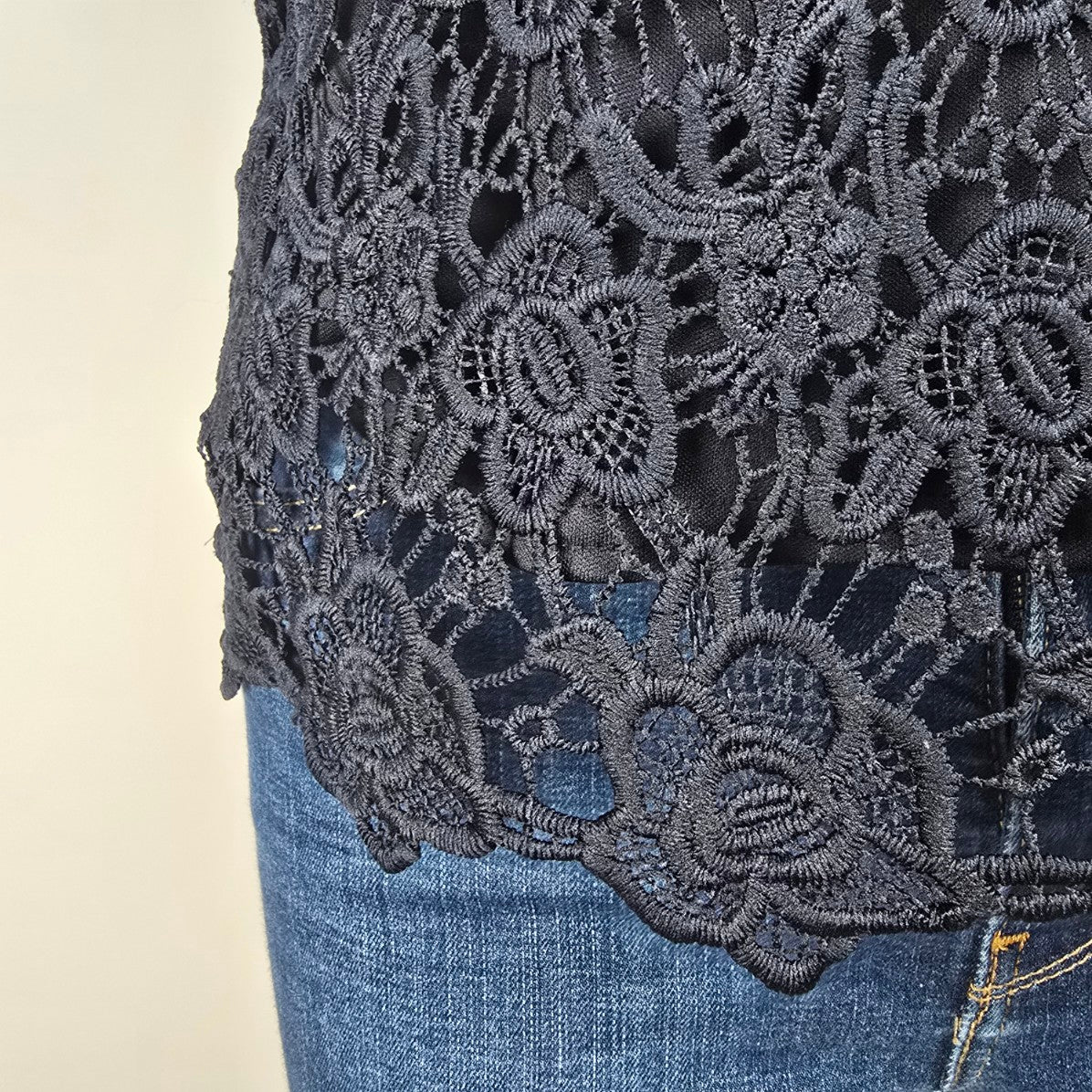 Nanette Lepore Black Lace Top Size M