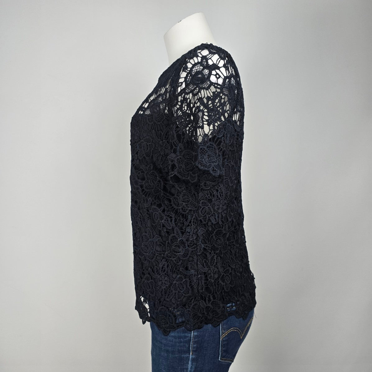 Nanette Lepore Black Lace Top Size M