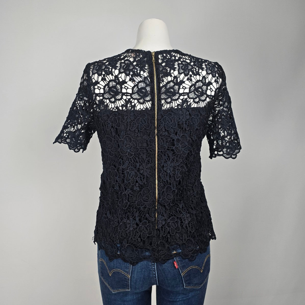 Nanette Lepore Black Lace Top Size M