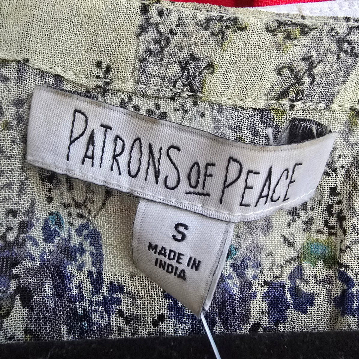 Patrons of Peace Blue Floral Blouse Top Size S
