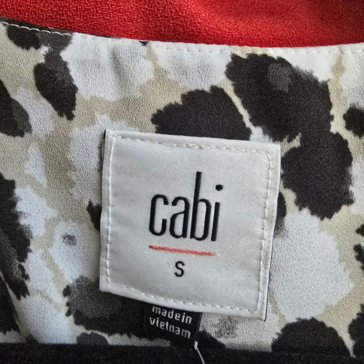 Cabi Leopard Animal Print Ruched Sleeve Wrap Top Size S