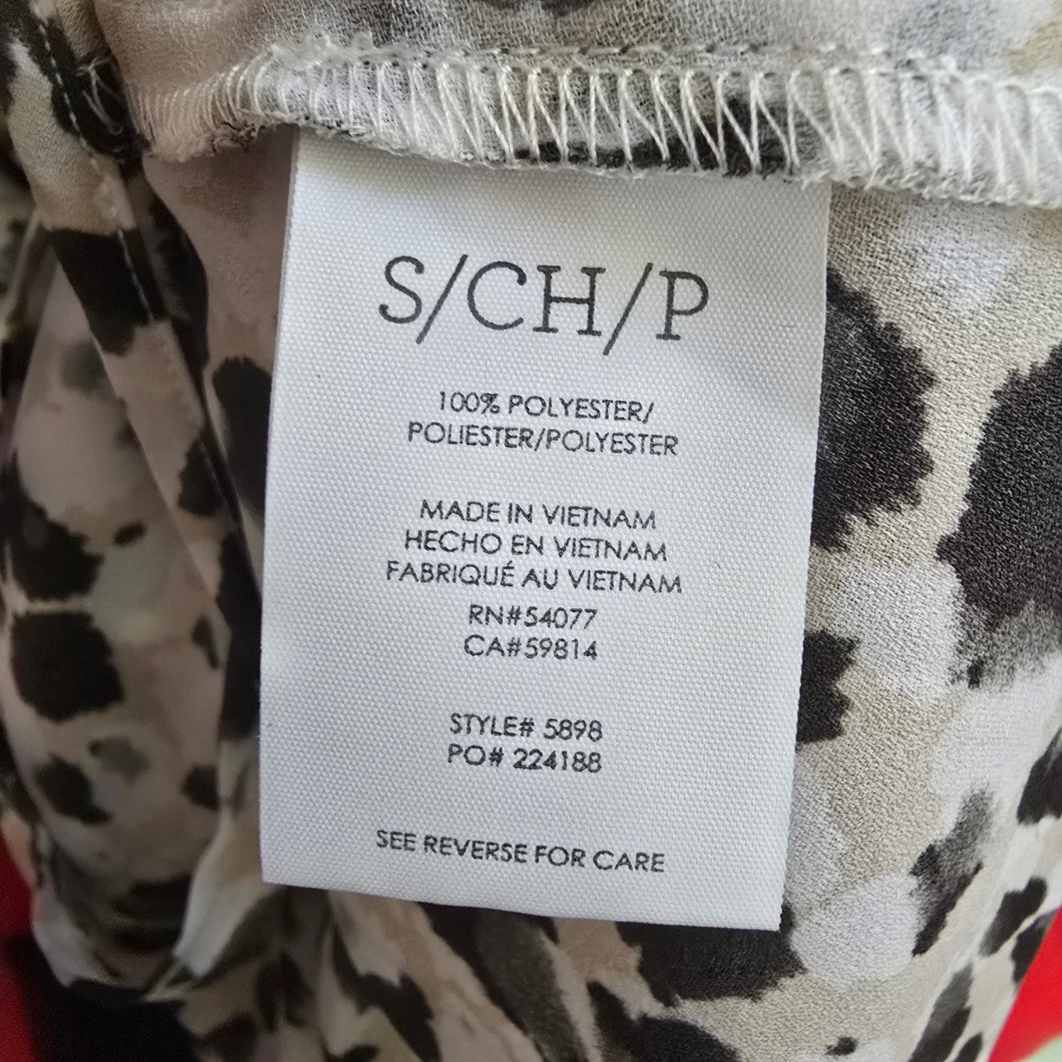 Cabi Leopard Animal Print Ruched Sleeve Wrap Top Size S