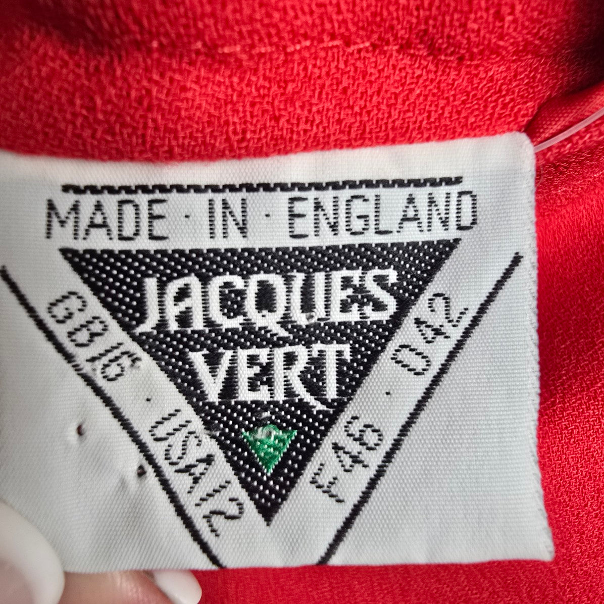 Vintage Jacques Vert Red Wool Skirt Size 12