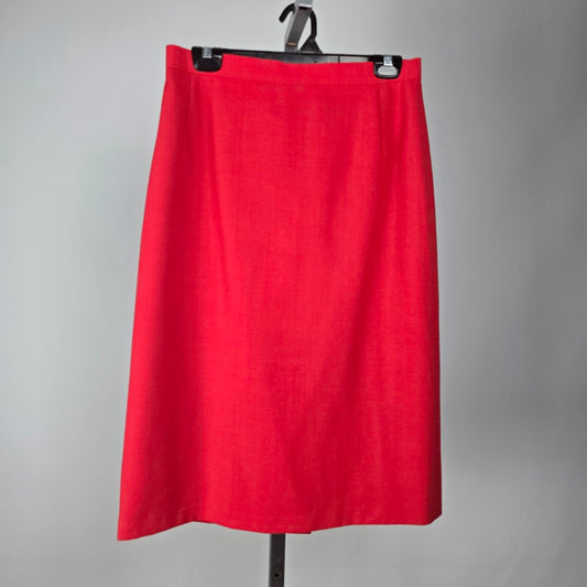 Vintage Jacques Vert Red Wool Skirt Size 12