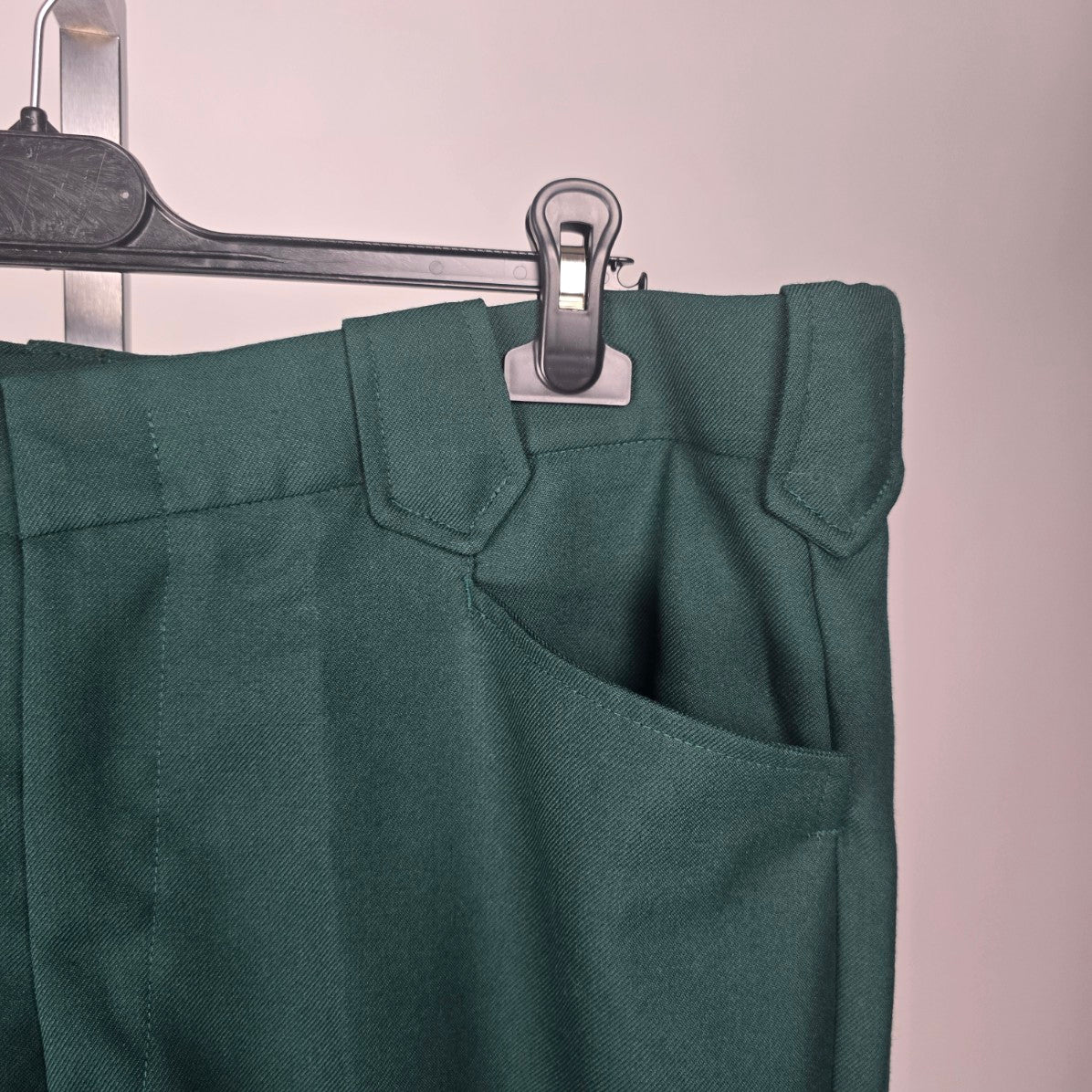 Vintage Green Wool Cropped Straight Leg Pants Size 40