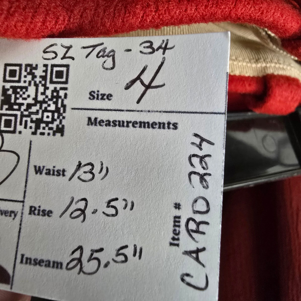 Chloe Red Wool High Rise Jogger Pants Size 4
